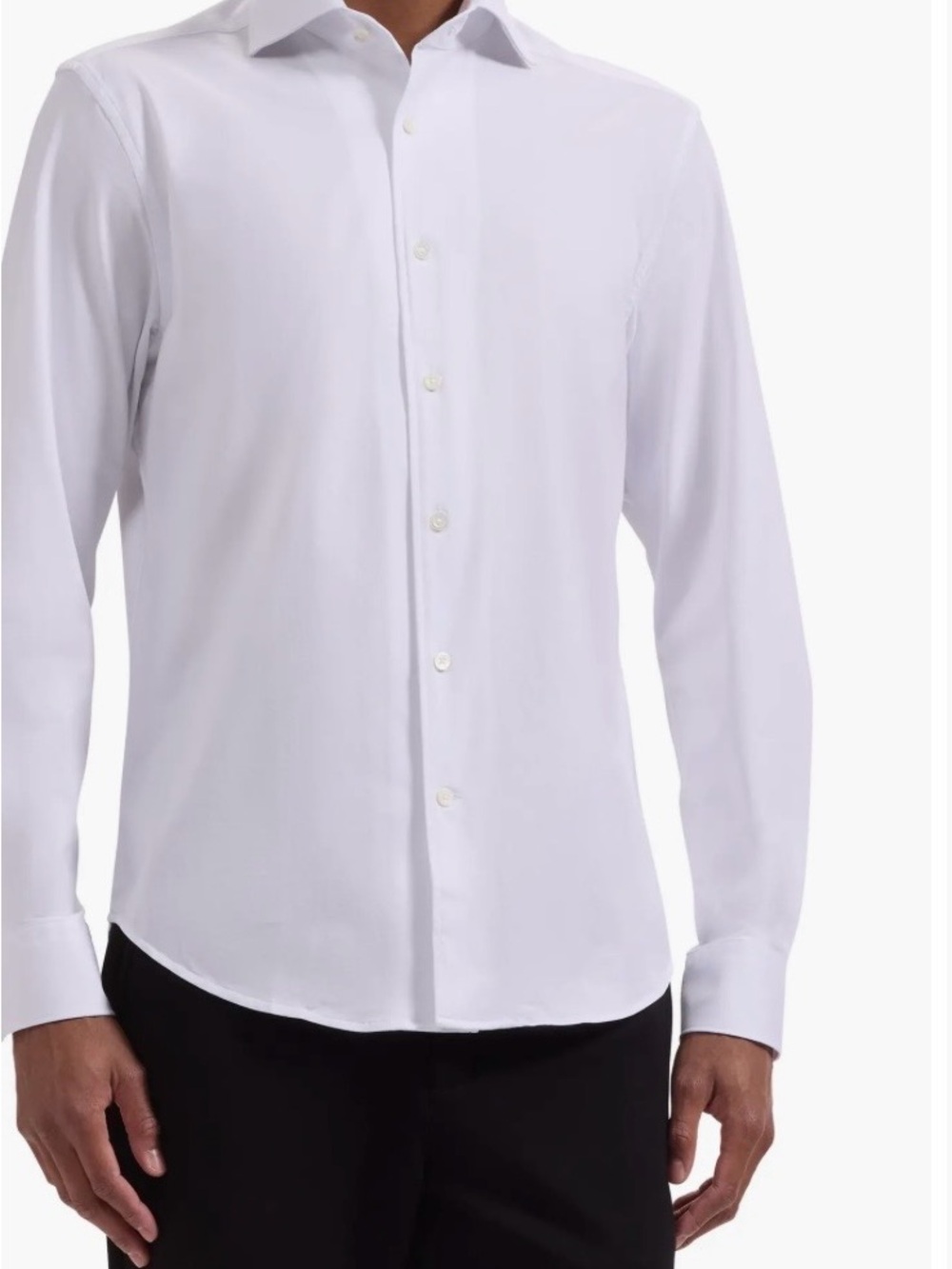 Bugatchi Men's White Dress Shirt - Classic Long Sleeve